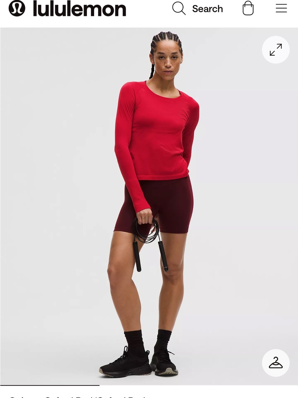 lululemon athletica Red Long-Sleeve Crew Tee